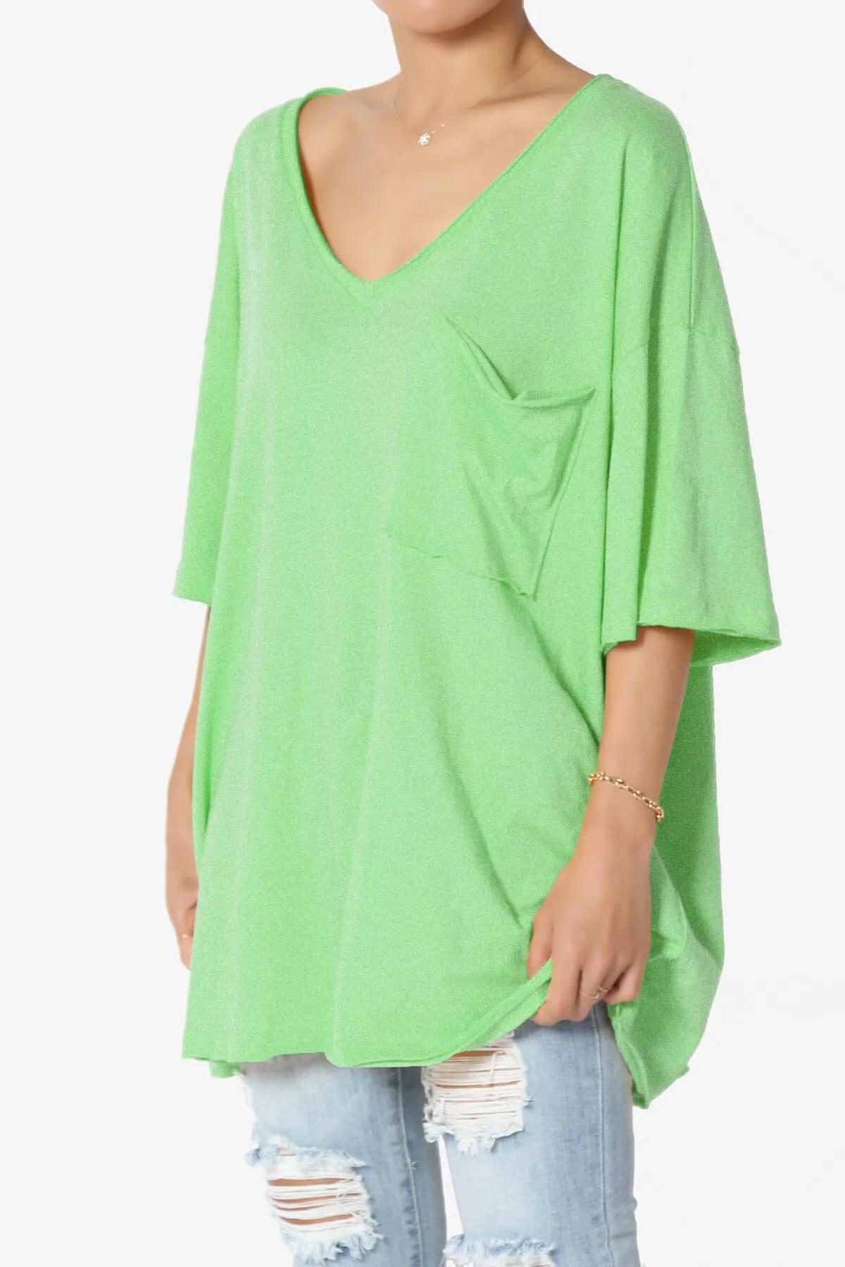 Charlie V Neck Pocket Boyfriend Tee PLUS