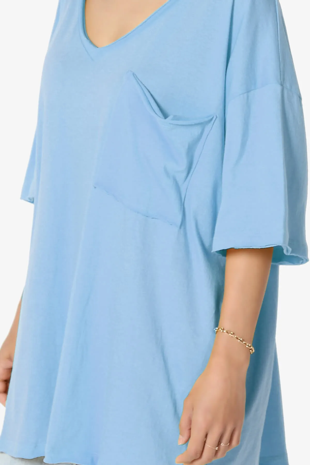 Charlie V Neck Pocket Boyfriend Tee PLUS