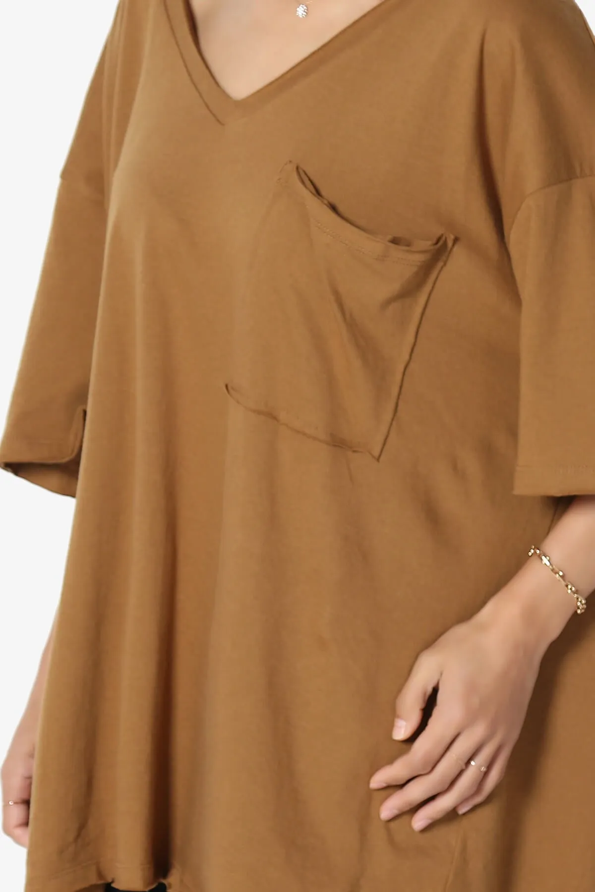 Charlie V Neck Pocket Boyfriend Tee PLUS