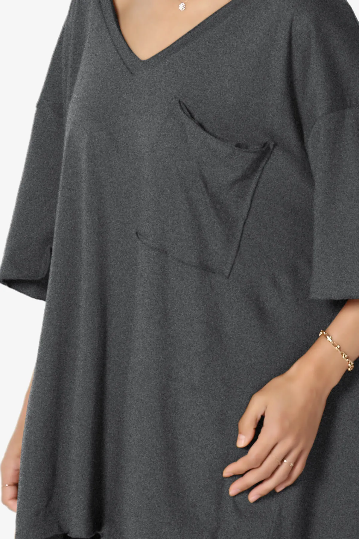 Charlie V Neck Pocket Boyfriend Tee PLUS