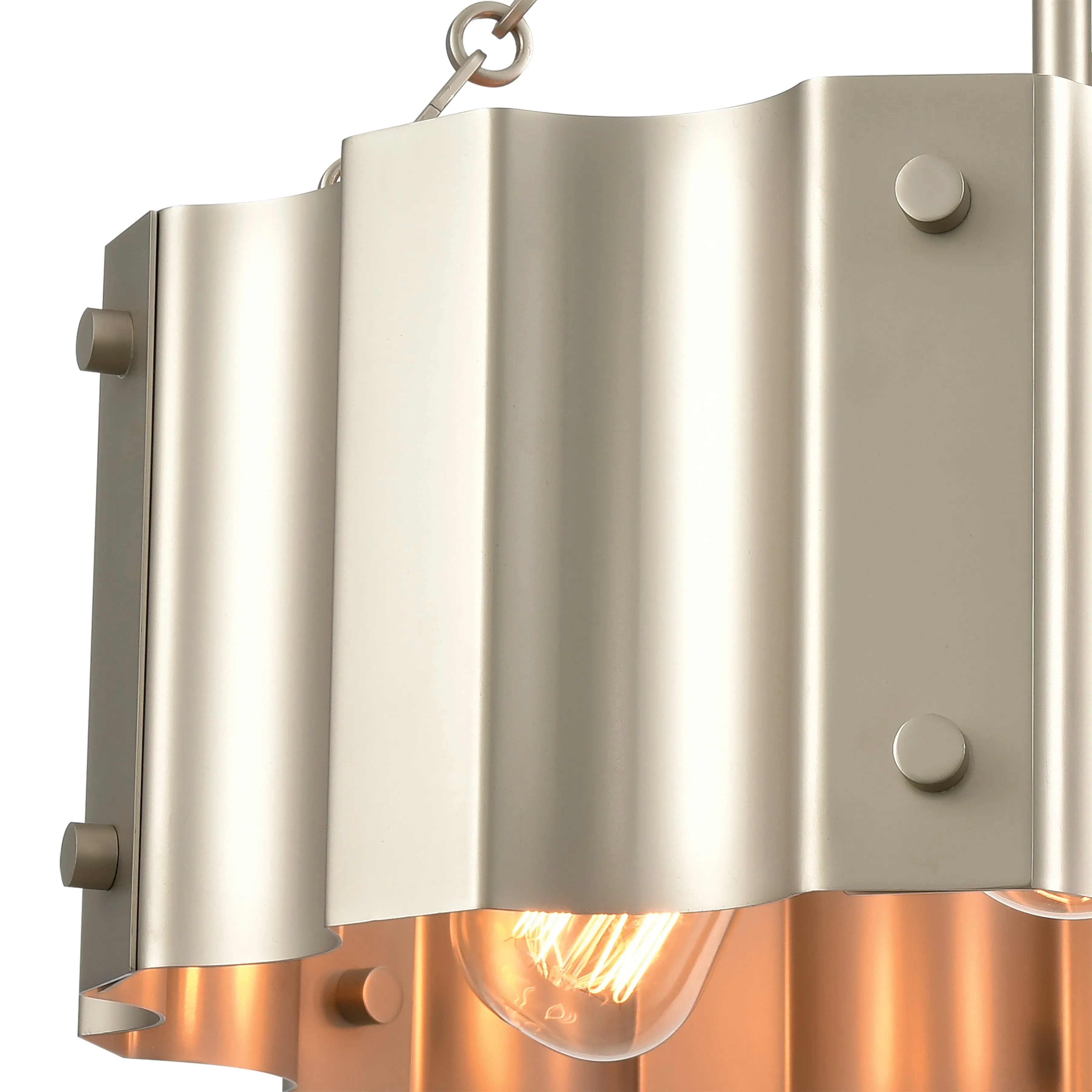 Clausten 17" 3 Light Semi Flush Mount in Matte Nickel