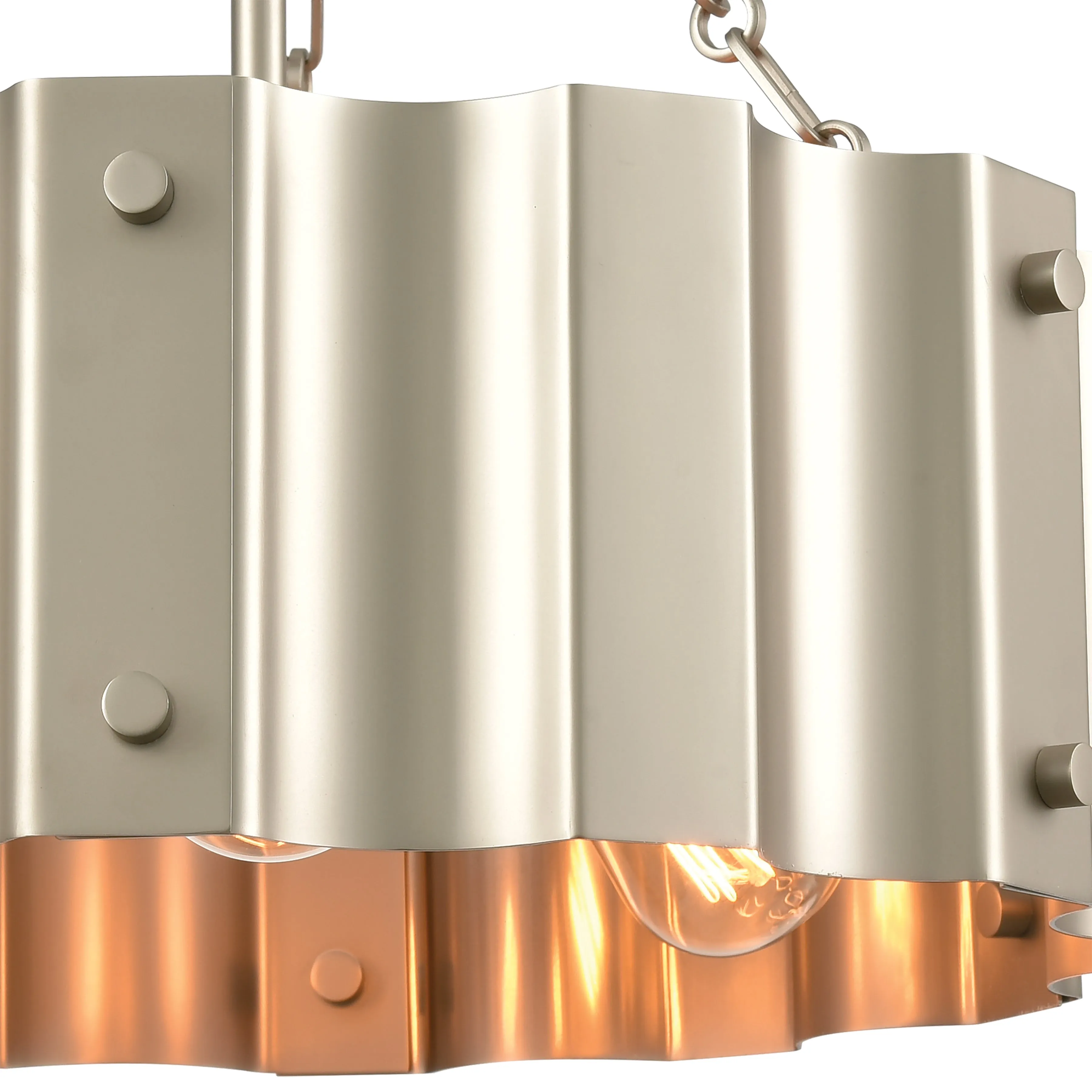 Clausten 17" 3 Light Semi Flush Mount in Matte Nickel