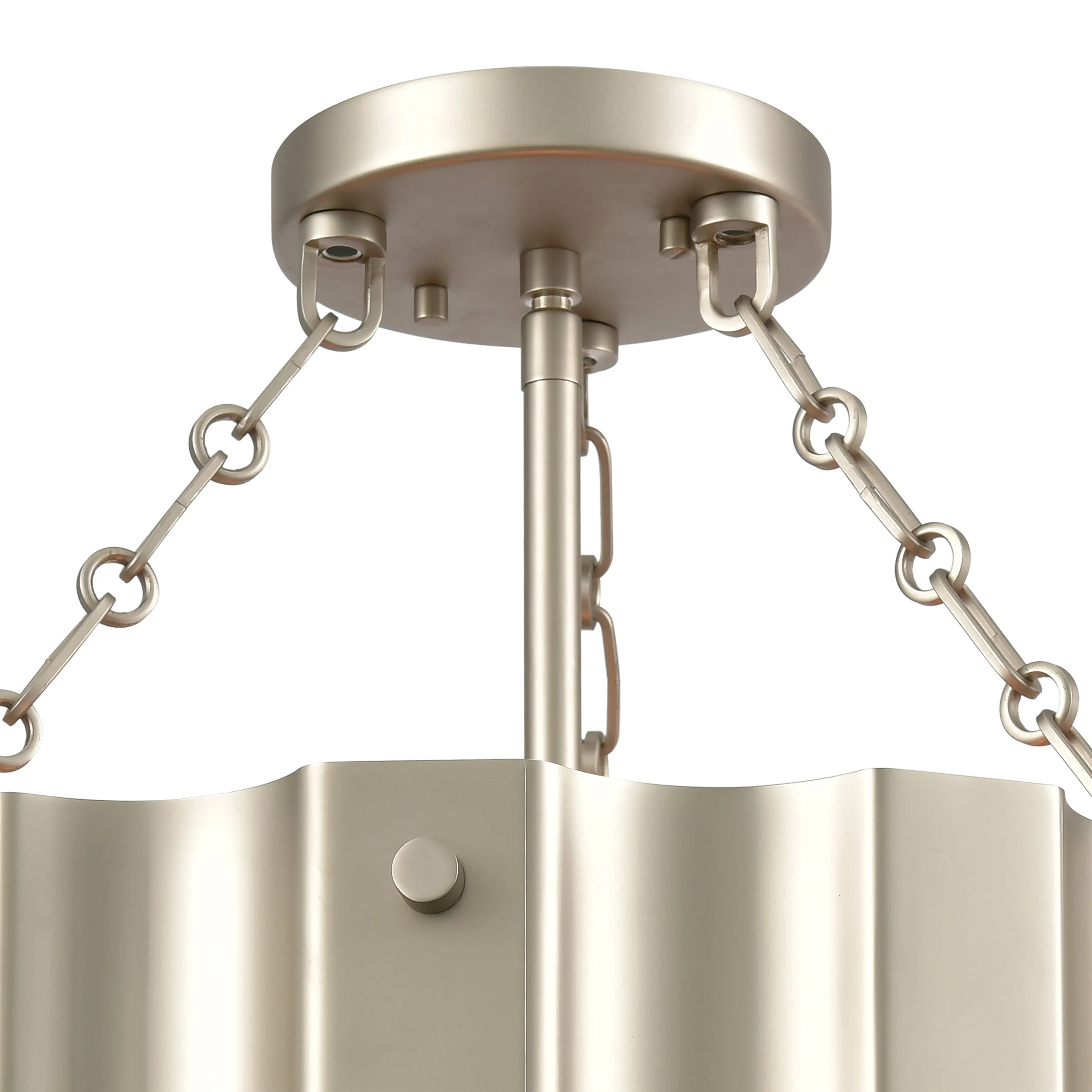 Clausten 17" 3 Light Semi Flush Mount in Matte Nickel