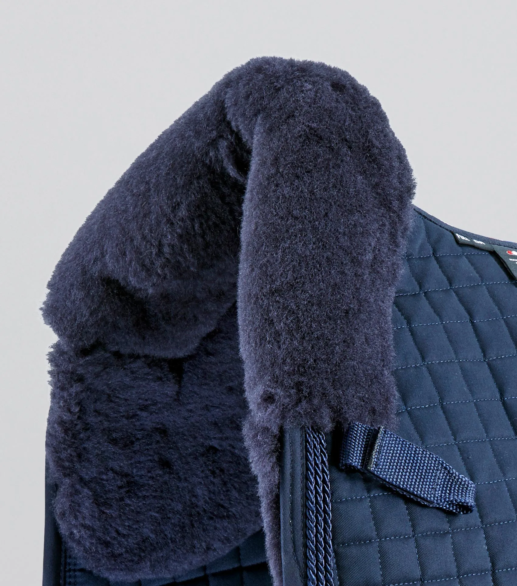 Close Contact Merino Wool European Saddle Pad - Dressage Square Navy/Navy Wool