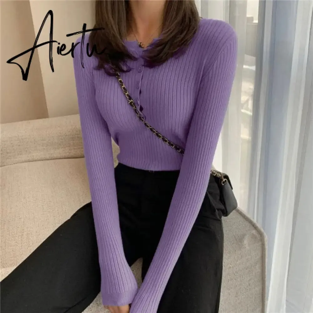 Fall Women Clothes Solid Slim Base Sweater Pull Femme Autumn Knitted Tops Female Pullovers Korean Style Women's Blouse