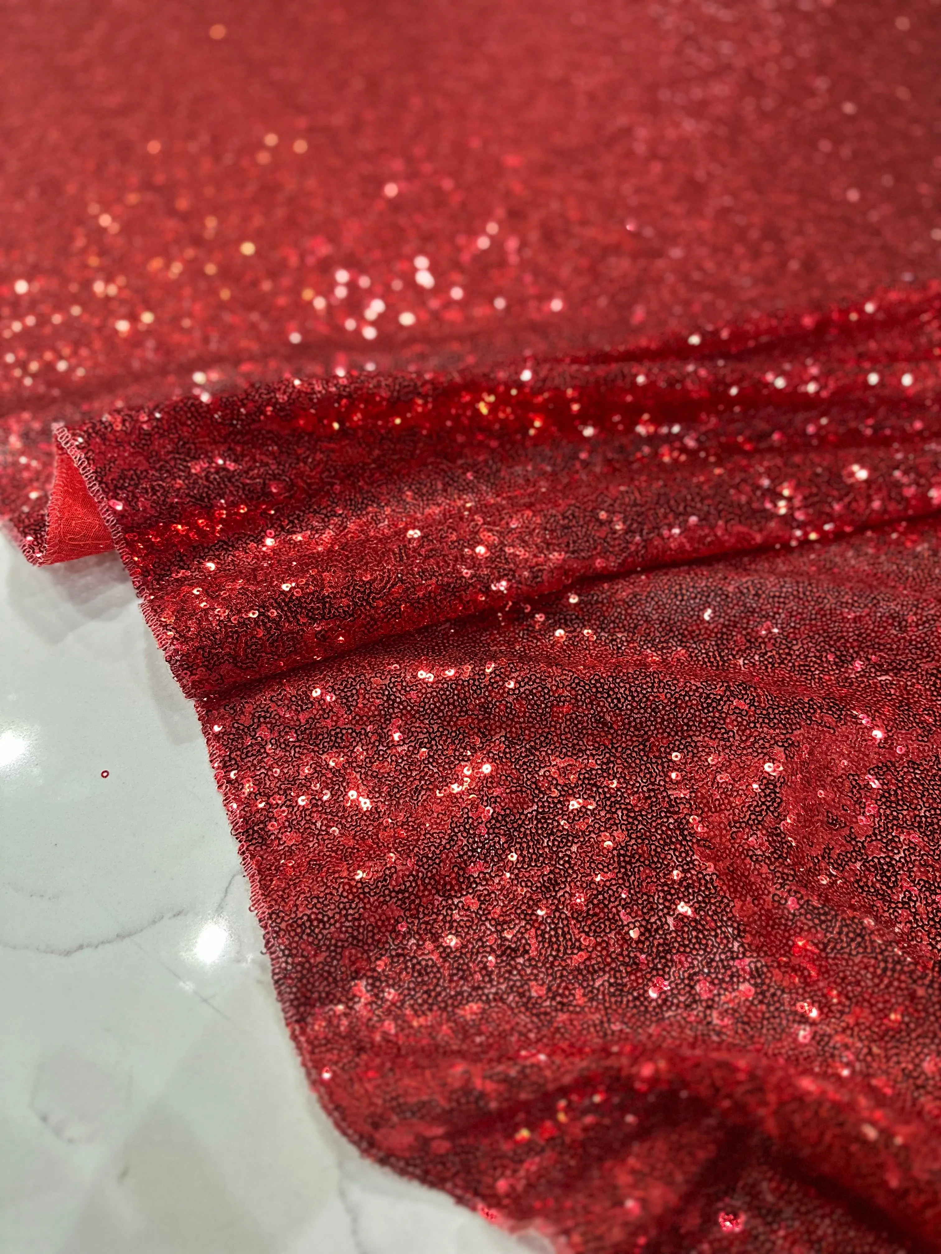 Glitz Sequins Table Linen in Red