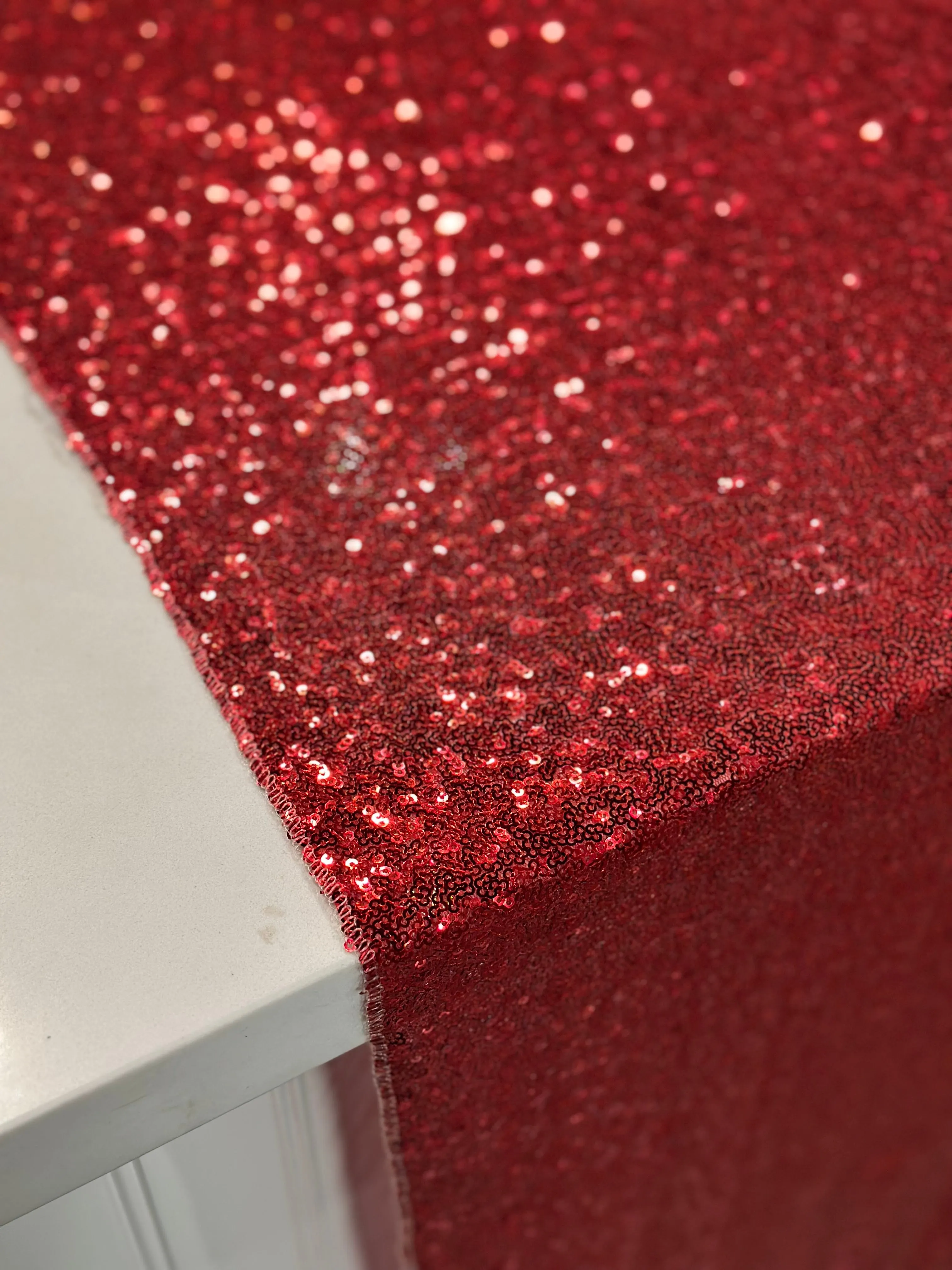Glitz Sequins Table Linen in Red