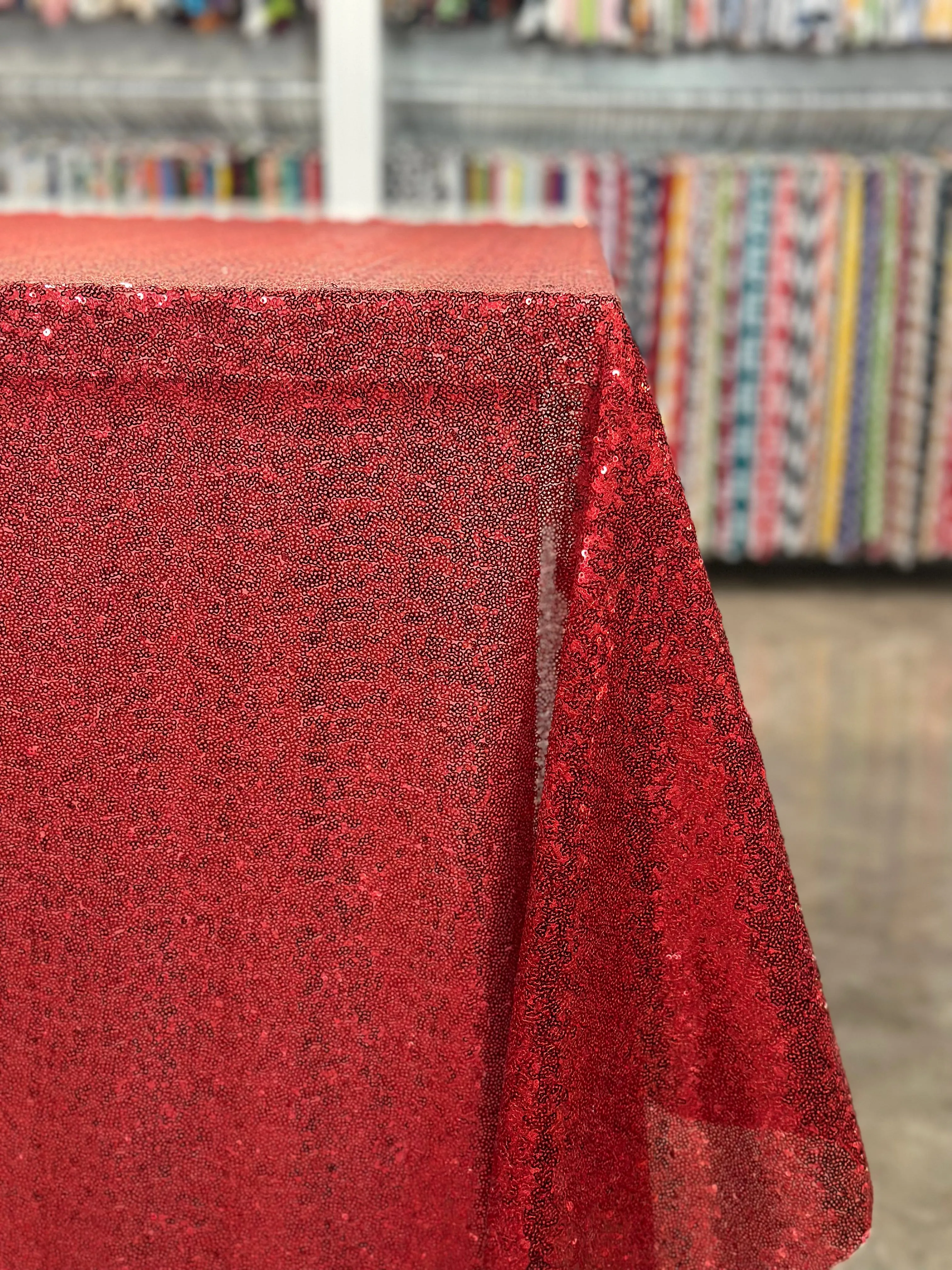 Glitz Sequins Table Linen in Red