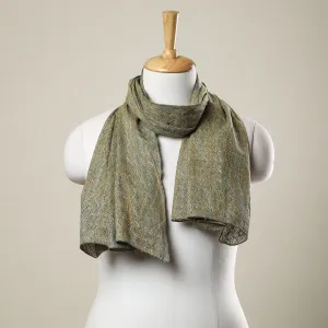 Grey - Bengal Kantha Hand Embroidery Cotton Stole 08