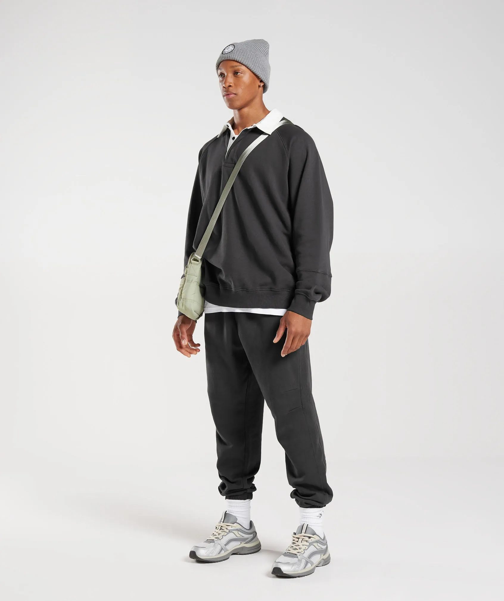Gymshark Rest Day Essentials Sweat Polo - Onyx Grey