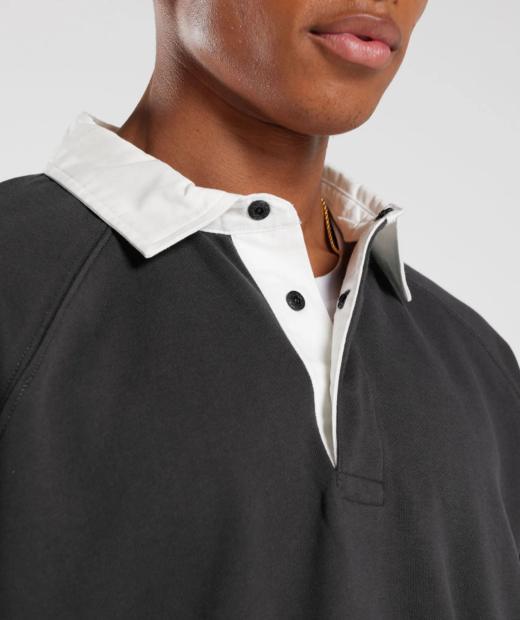 Gymshark Rest Day Essentials Sweat Polo - Onyx Grey