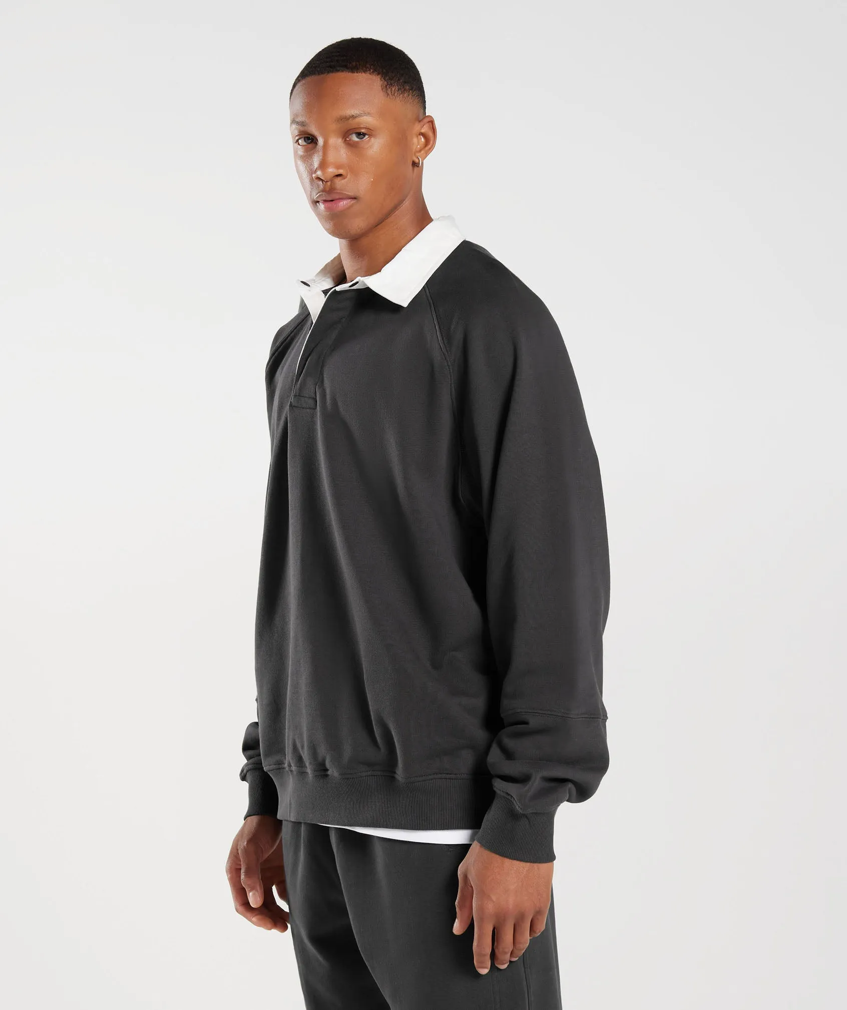Gymshark Rest Day Essentials Sweat Polo - Onyx Grey
