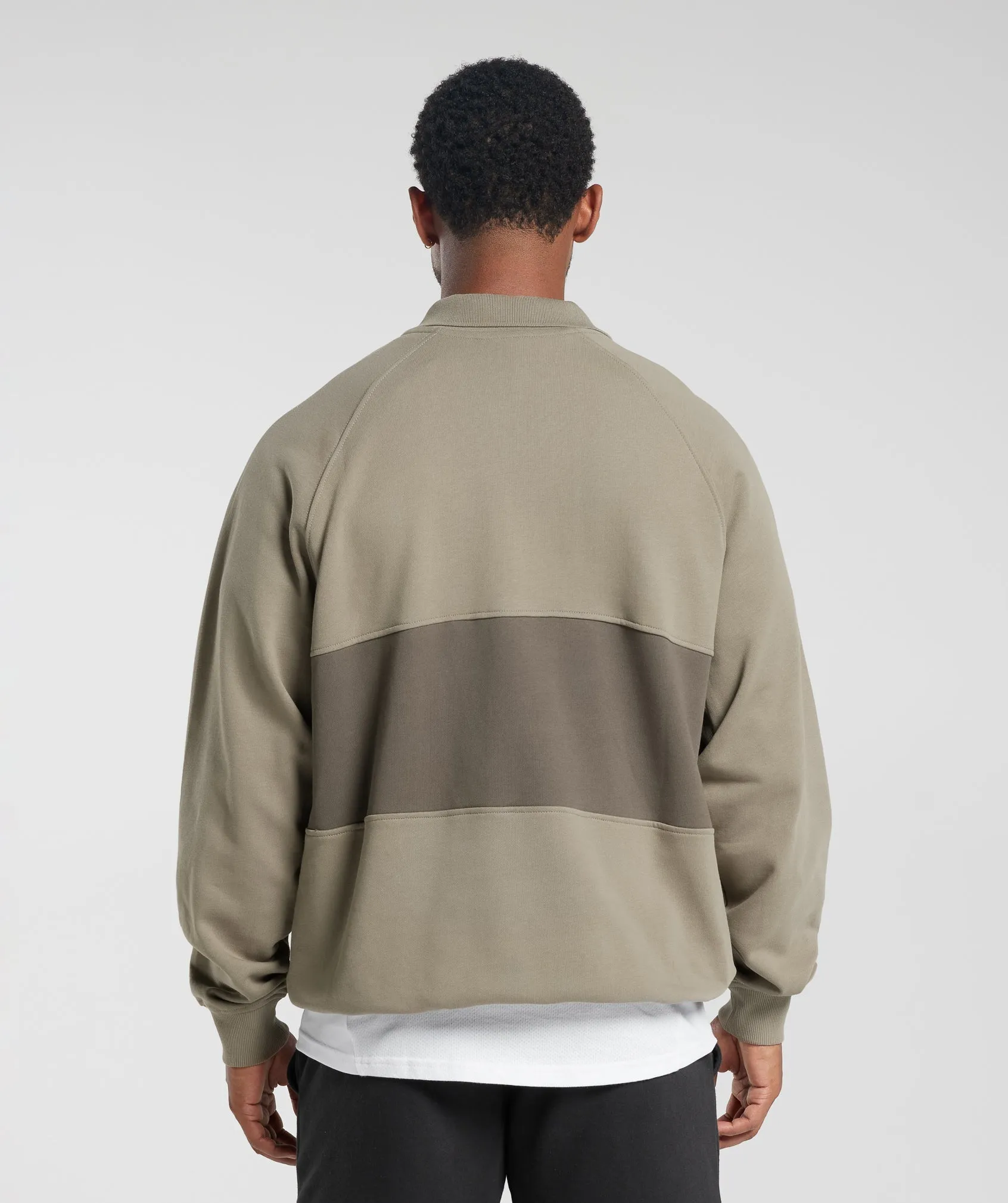 Gymshark Rest Day Essentials Sweatshirt Polo - Linen Brown/Camo Brown