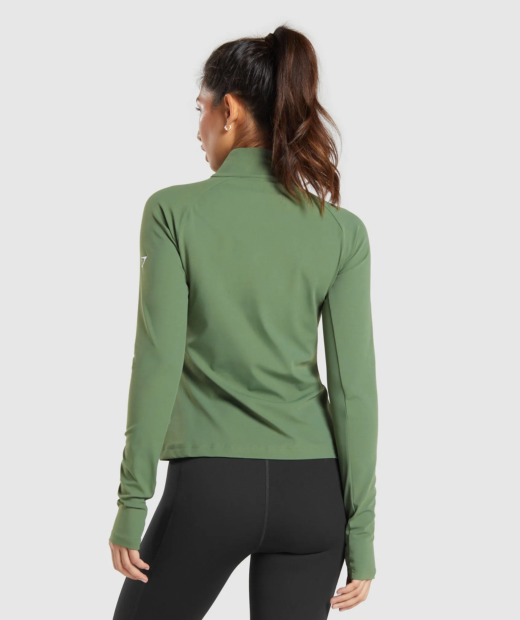 Gymshark Running 1/4 Zip - Force Green