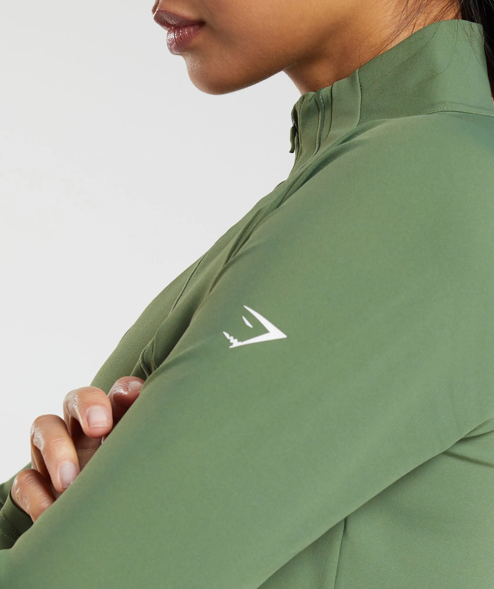 Gymshark Running 1/4 Zip - Force Green
