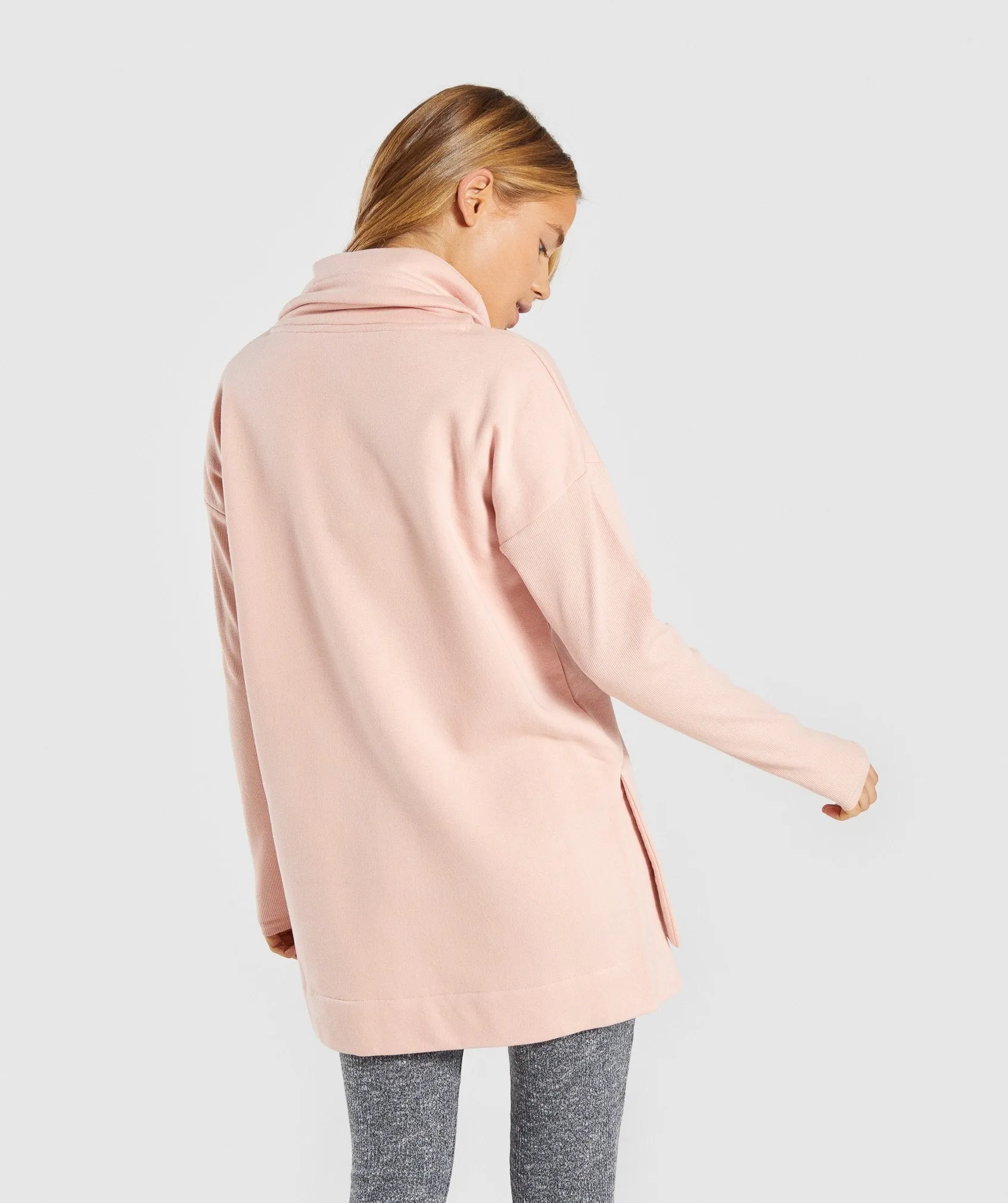 Gymshark Slounge Ribbed Pullover - Blush Nude