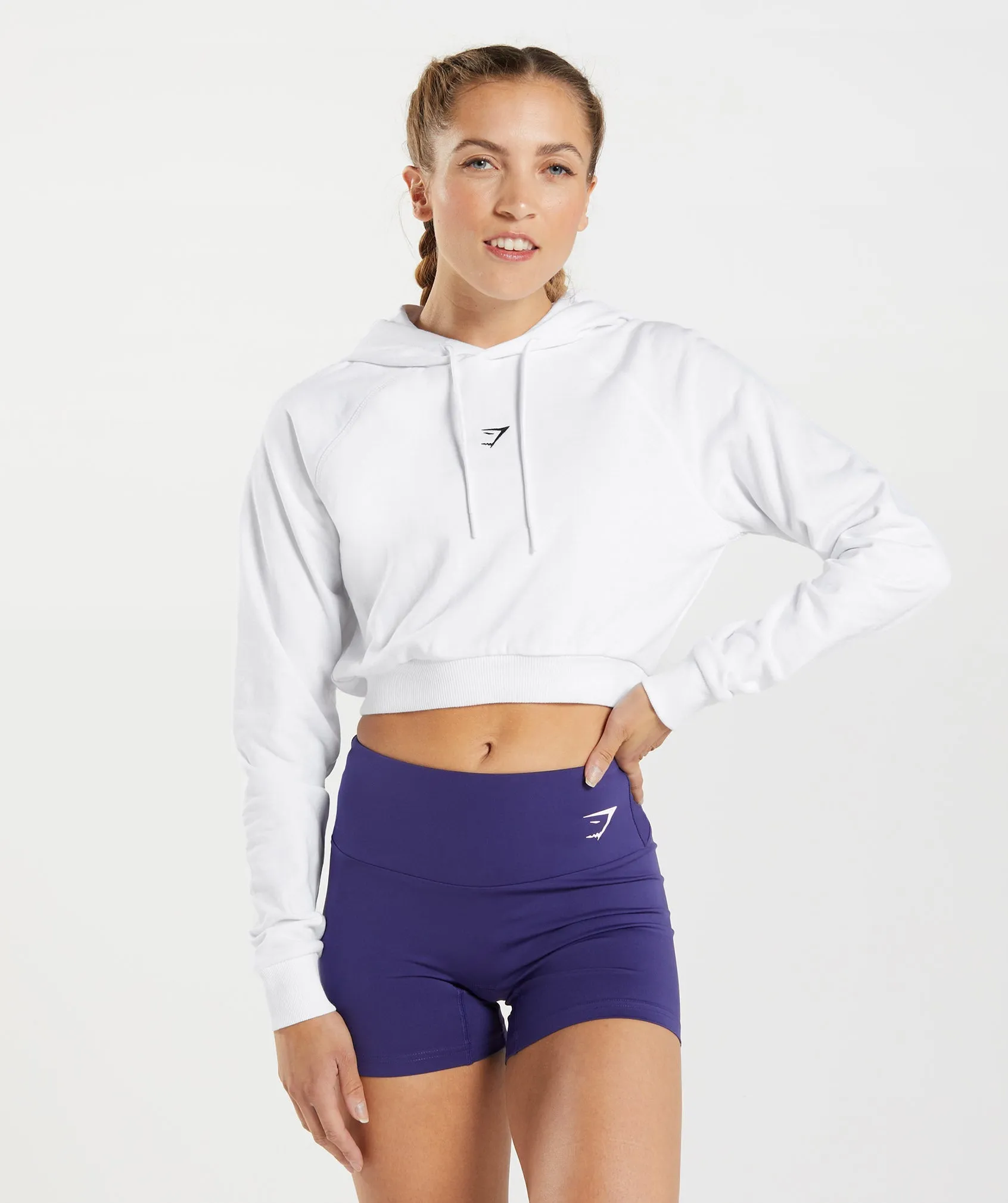 Gymshark Training Cropped Hoodie - White