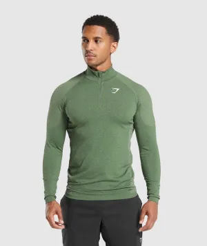 Gymshark Vital Seamless 1/4 Zip - Faded Green/Force Green