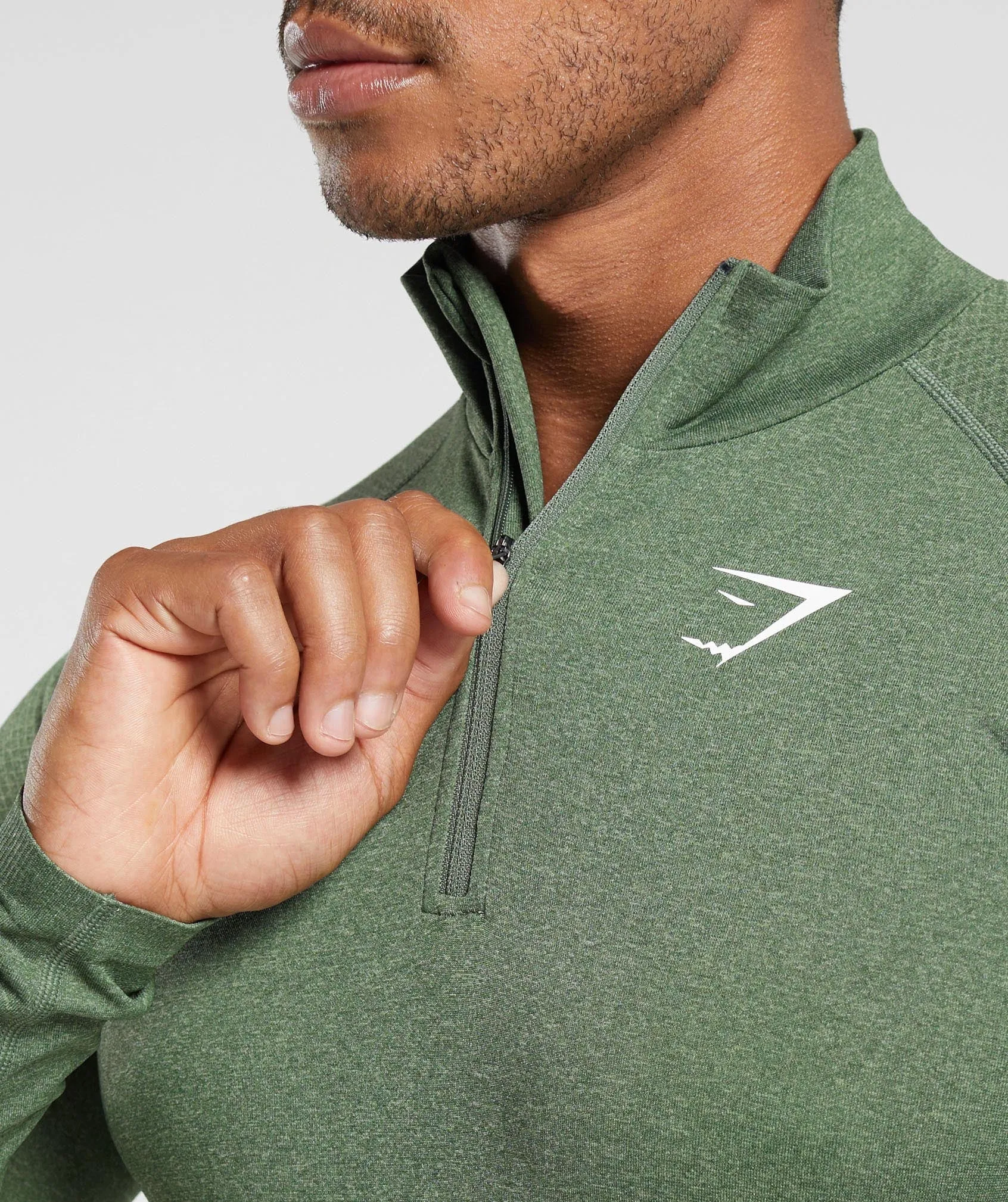Gymshark Vital Seamless 1/4 Zip - Faded Green/Force Green
