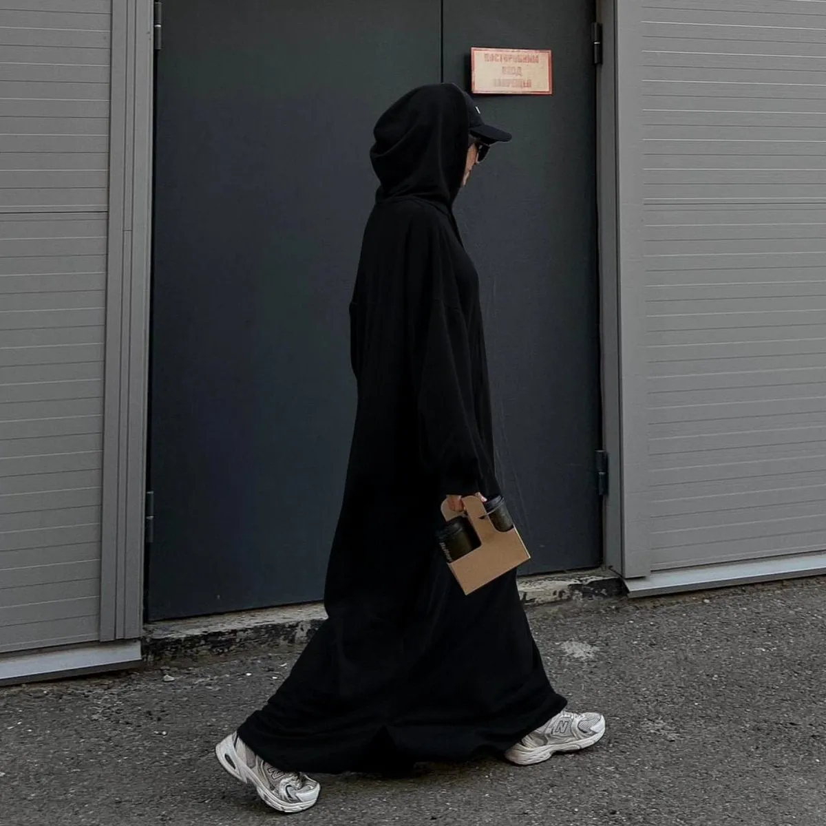 Hooded Sweatshirt Dress Abaya with Pocket (MA125)