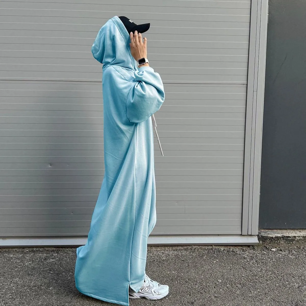 Hooded Sweatshirt Dress Abaya with Pocket (MA125)