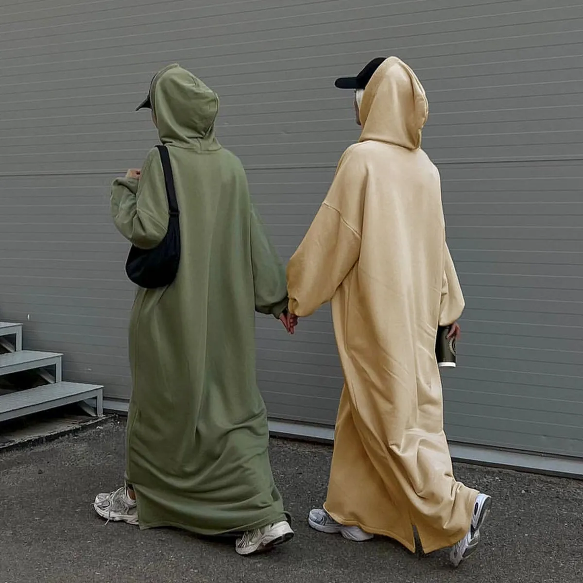 Hooded Sweatshirt Dress Abaya with Pocket (MA125)