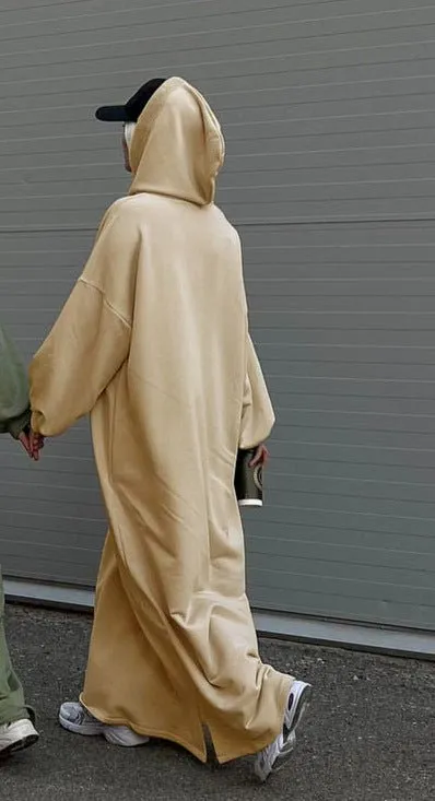 Hooded Sweatshirt Dress Abaya with Pocket (MA125)