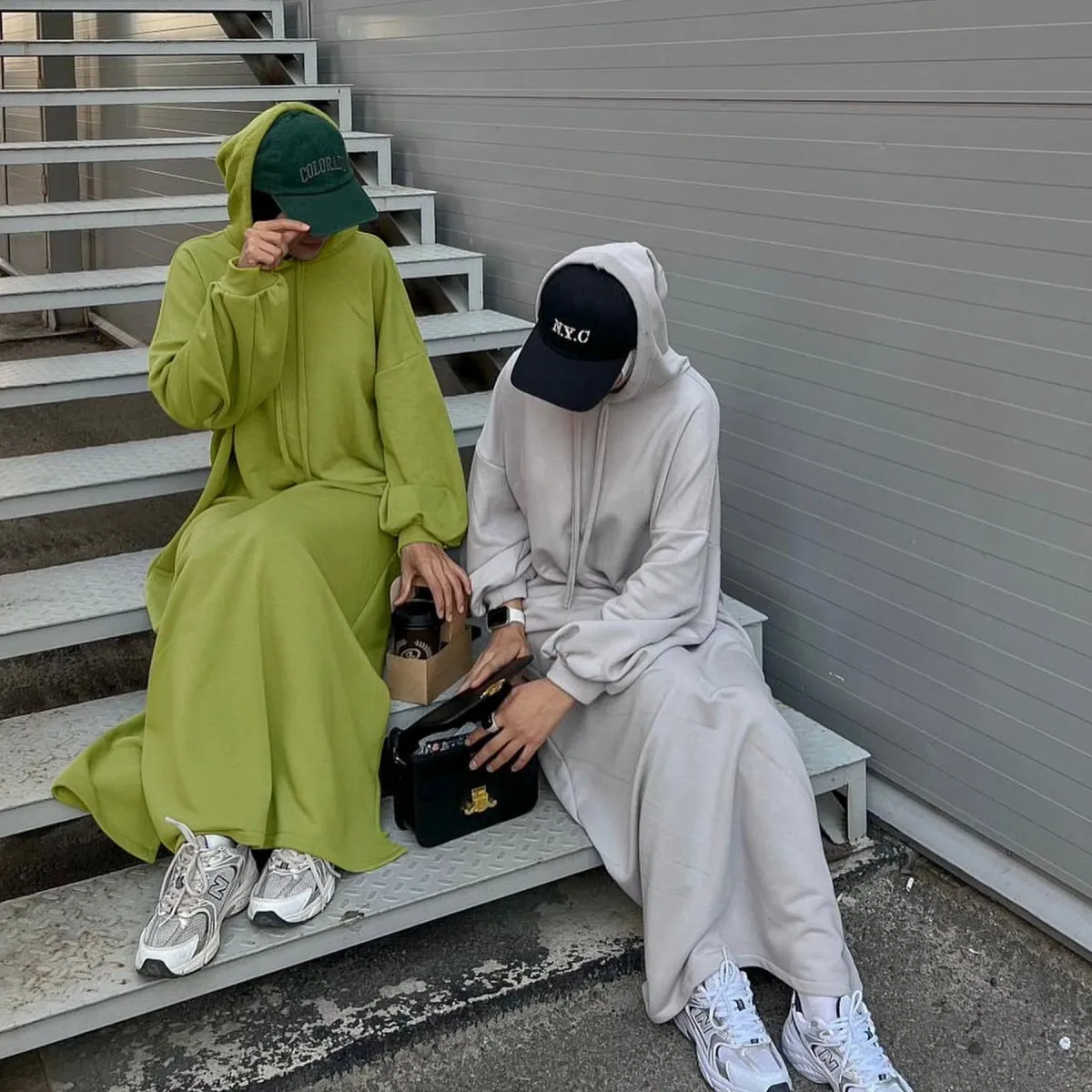 Hooded Sweatshirt Dress Abaya with Pocket (MA125)