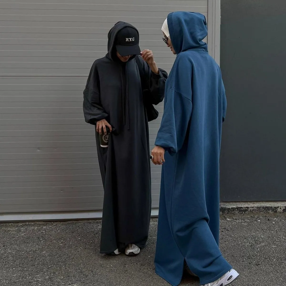 Hooded Sweatshirt Dress Abaya with Pocket (MA125)
