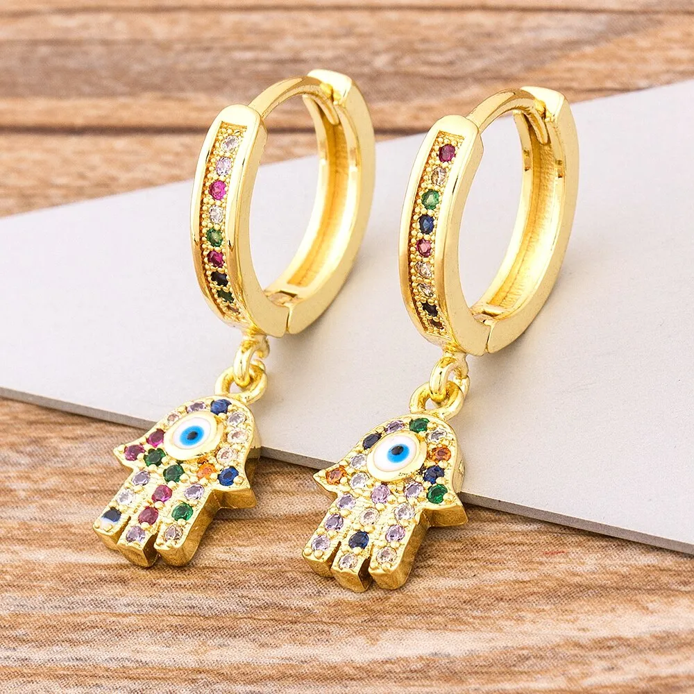 Hot Sale Classic Palm Shape 3 Styles Choice Gold Color Drop Earrings