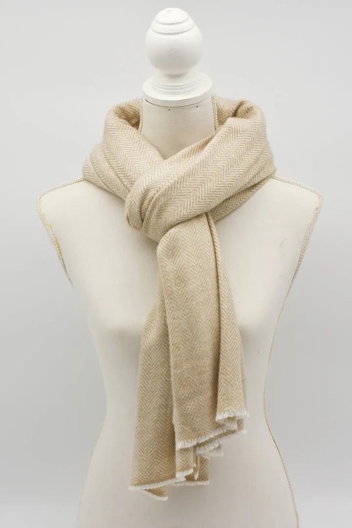 Ivory Julian Luxury Cashmere Unisex Scarf