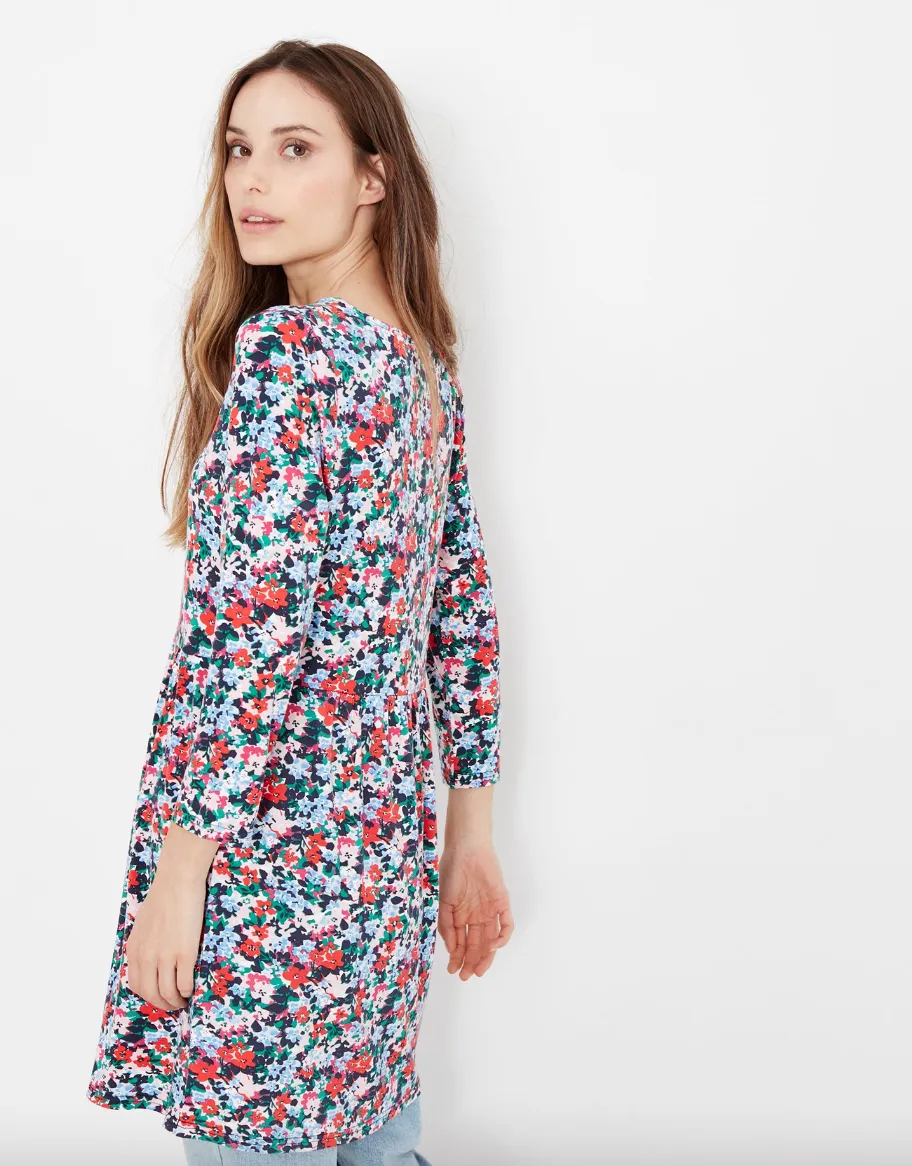 Joules - Women's Erin Floral V Neck Jersey Tunic