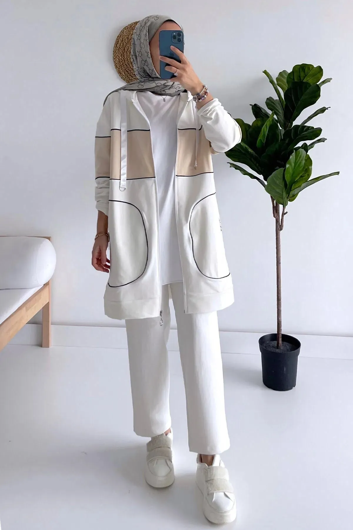 Ka Hijab Women's Hooded Line Hijab Set Hijabs