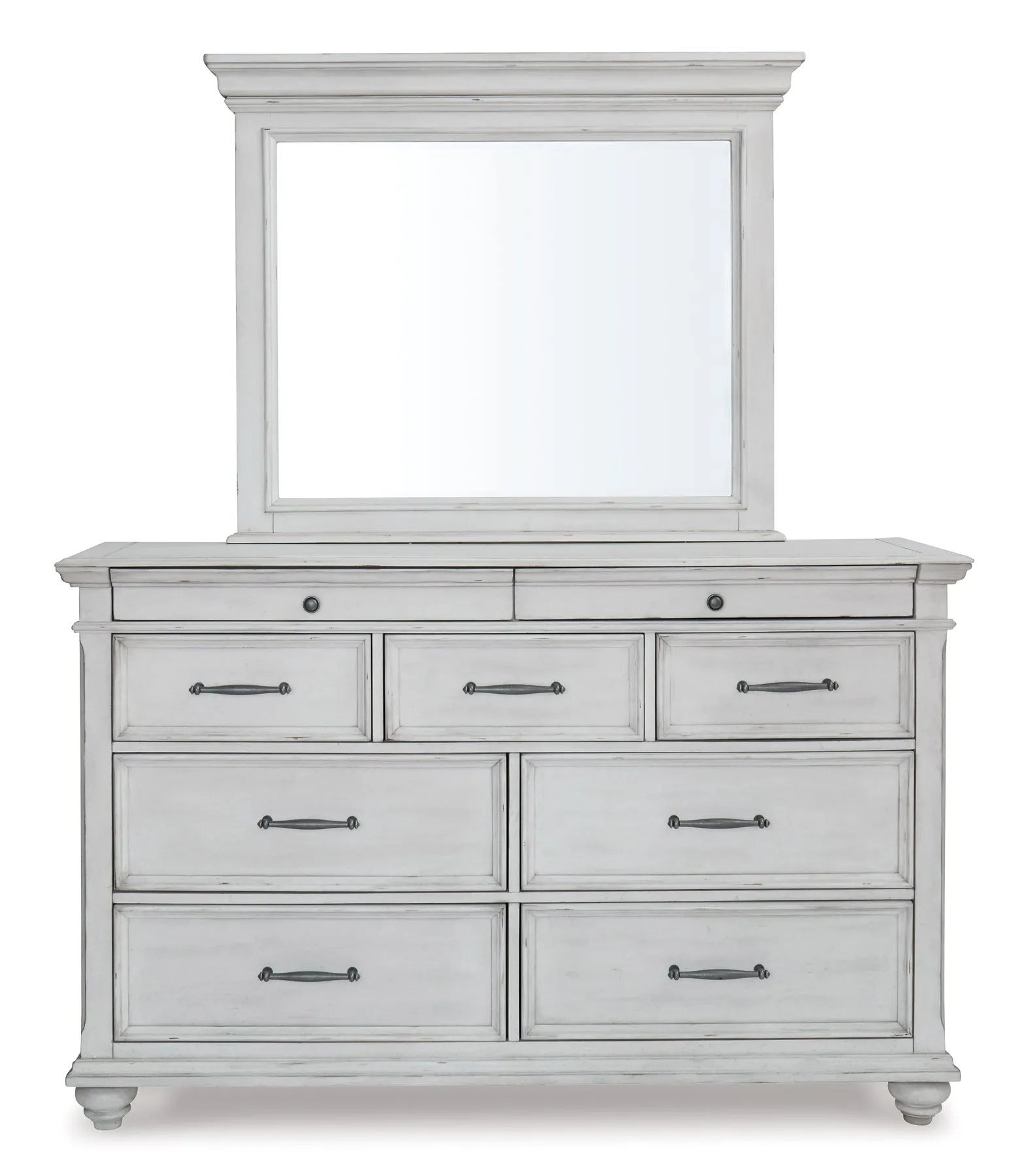 Kanwyn Queen Panel Bed with Storage with Mirrored Dresser and Chest