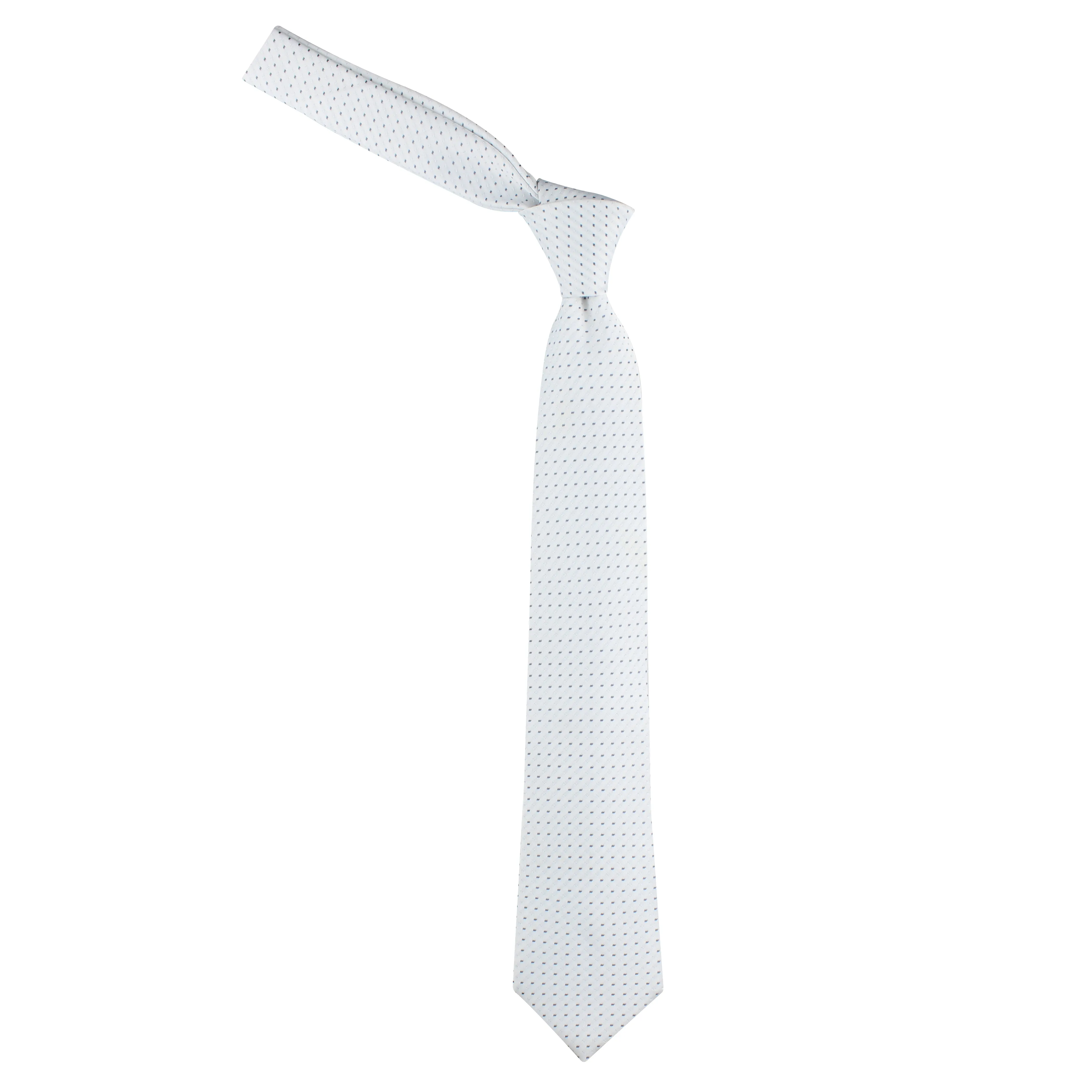 Kavove The Abstract Dash Line White Necktie For Men