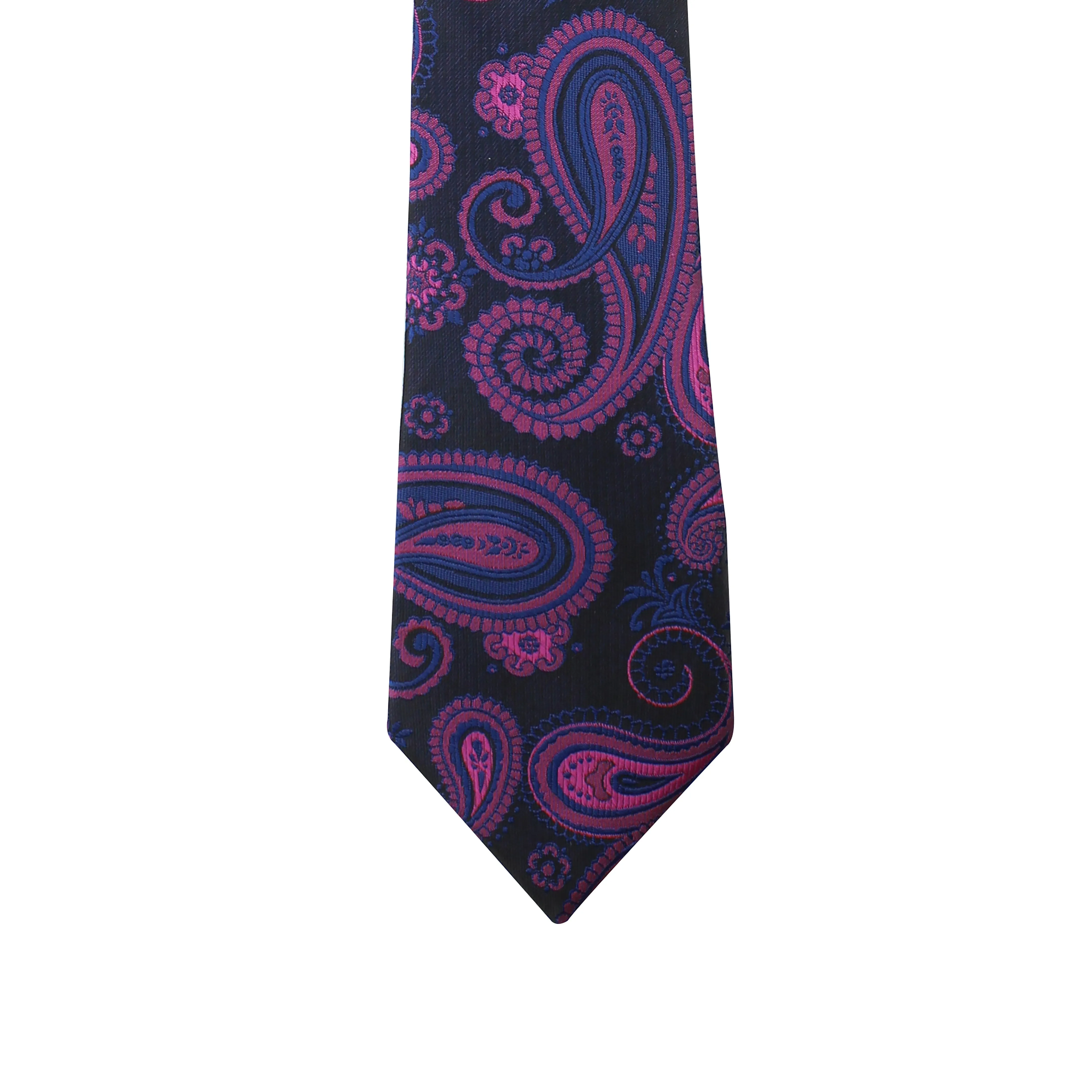 Kovove The Radiant Black Paisley Necktie and Pocket Square Gift Box
