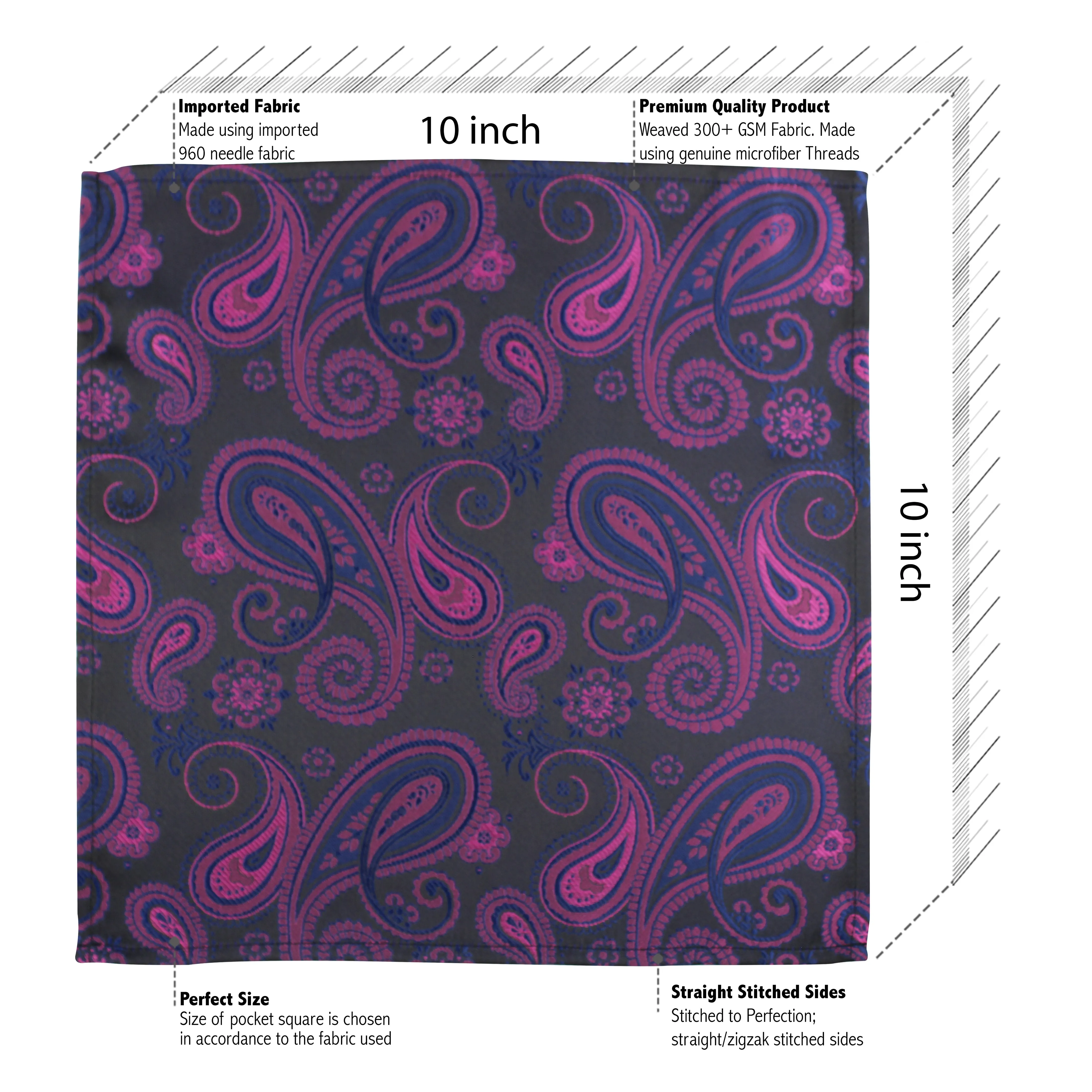 Kovove The Radiant Black Paisley Necktie and Pocket Square Gift Box