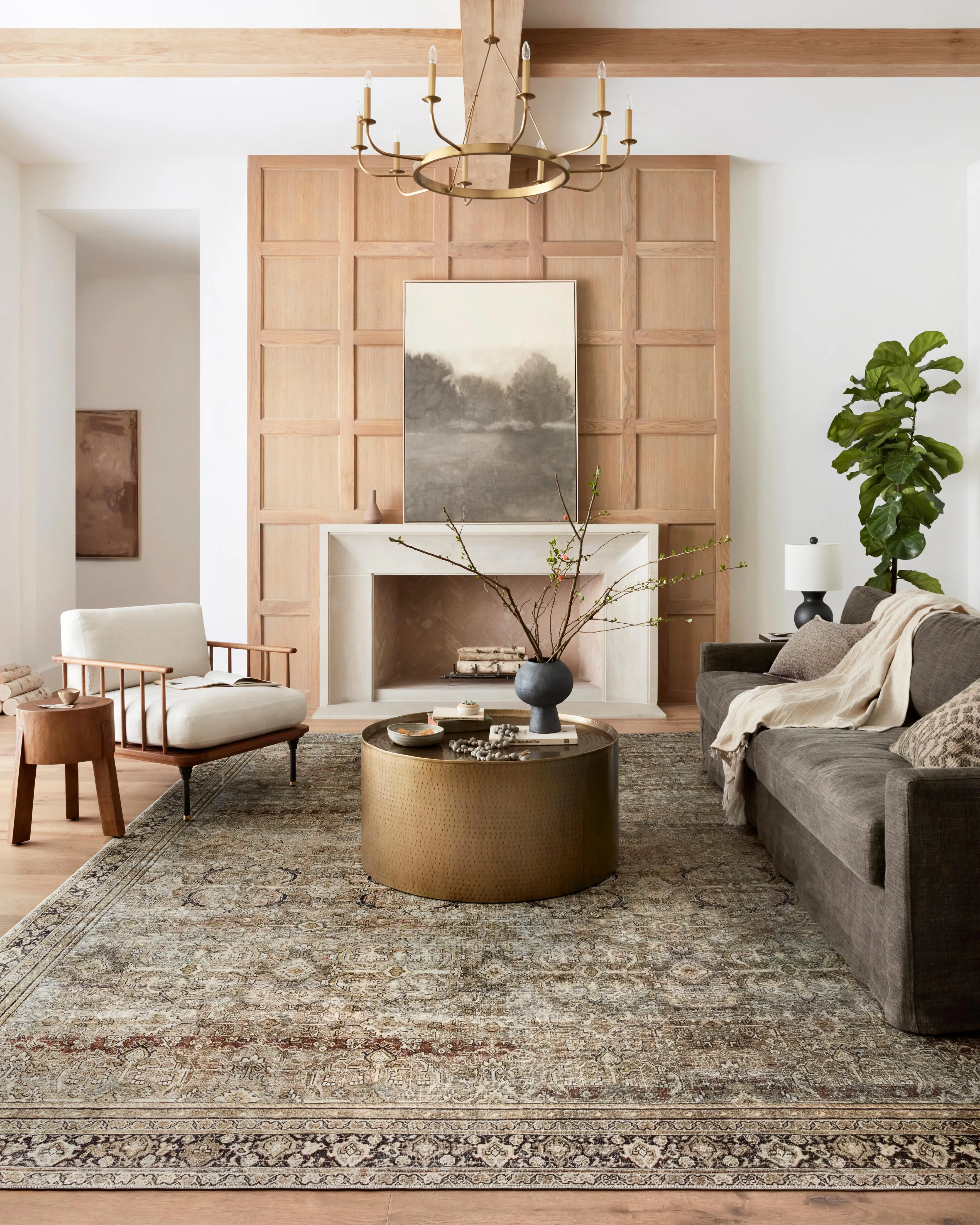Layla Rug in Olive & Charcoal