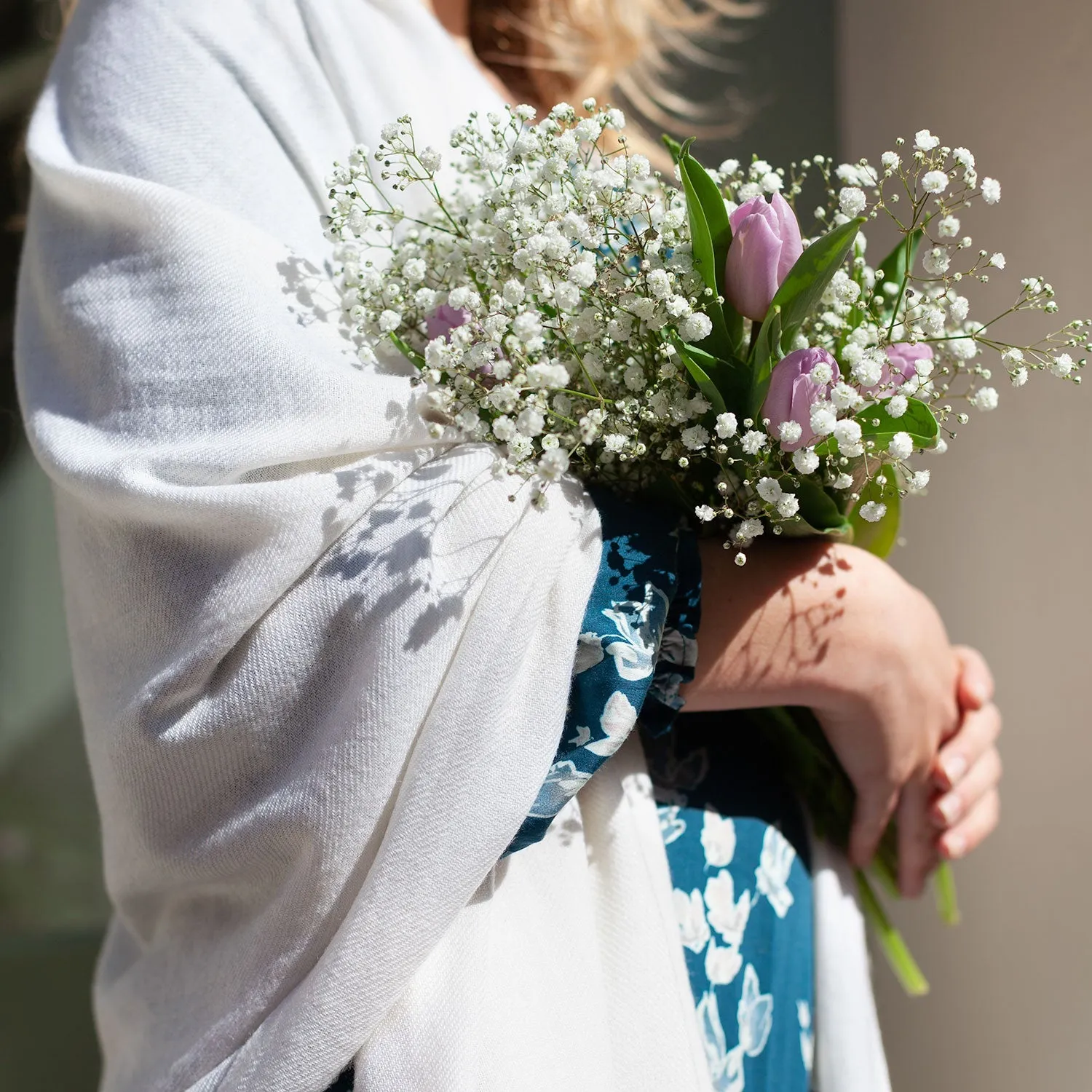 Luxury Pashmina Shawl Off-White