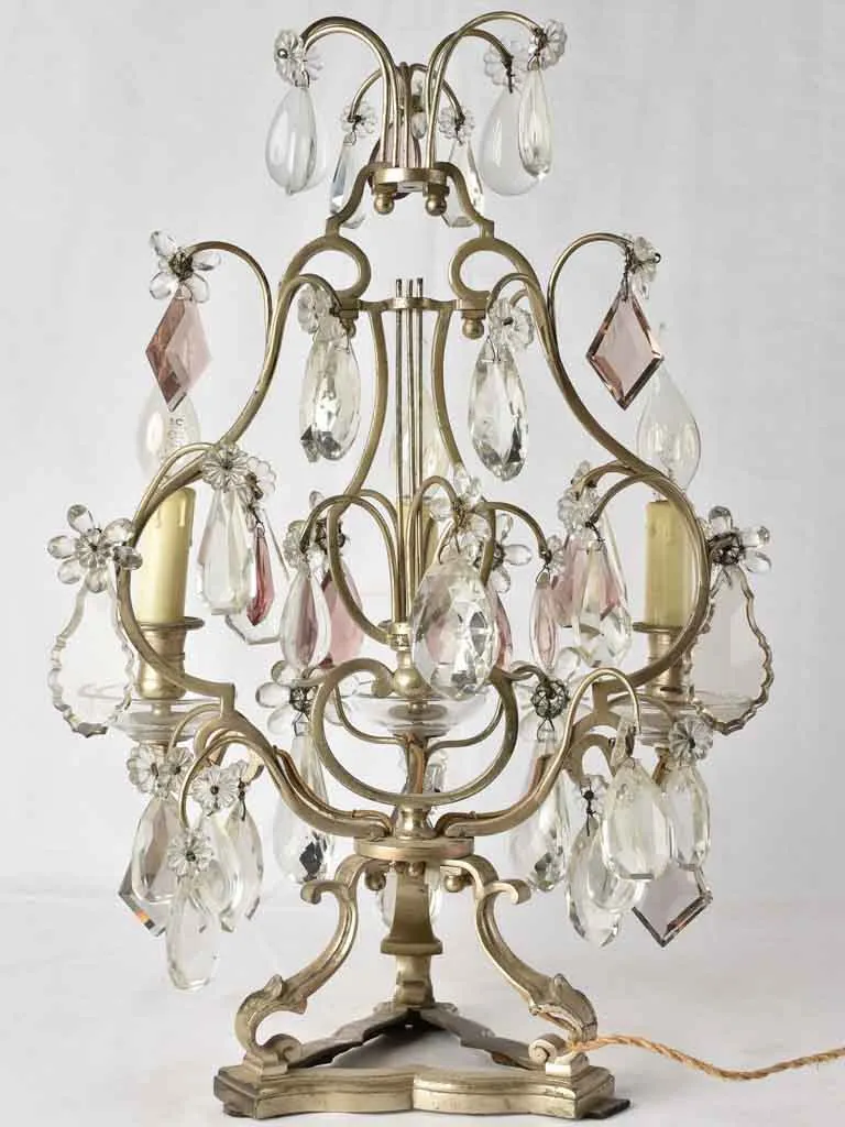 Lyre back girandole - silver bronze 21¾"