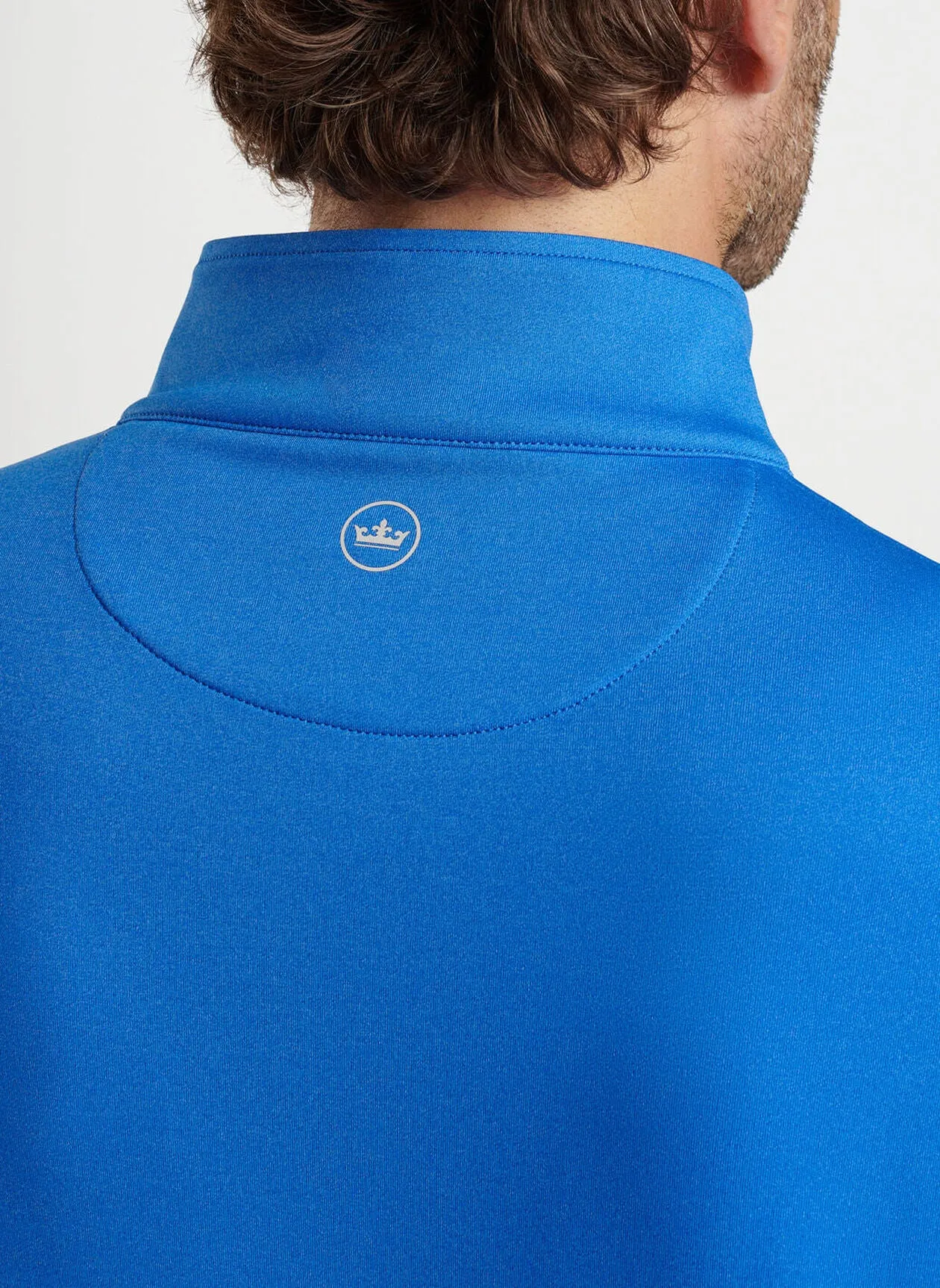 Perth Melange Performance Quarter-Zip in Mako Blue by Peter Millar