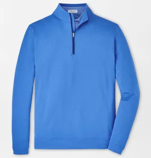 Perth Melange Performance Quarter-Zip in Mako Blue by Peter Millar