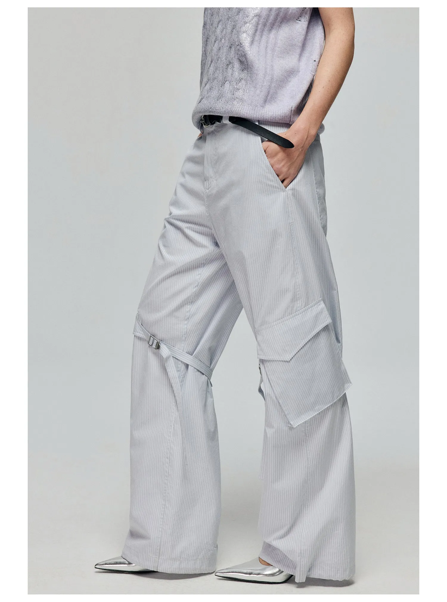 Polyester Strap Casual Pants