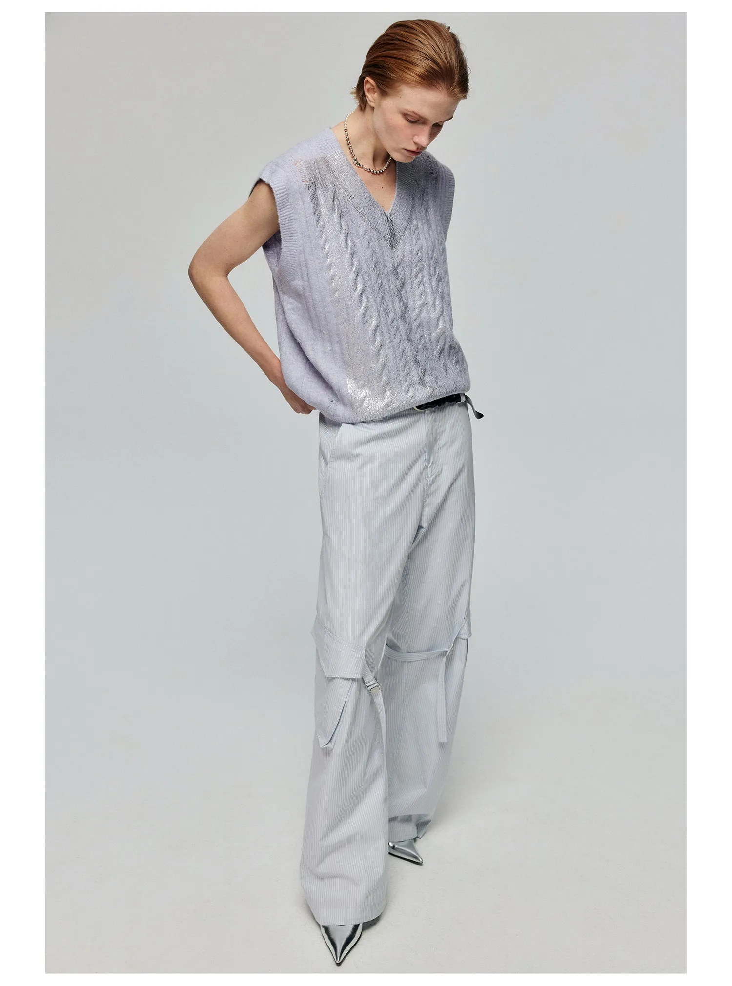 Polyester Strap Casual Pants