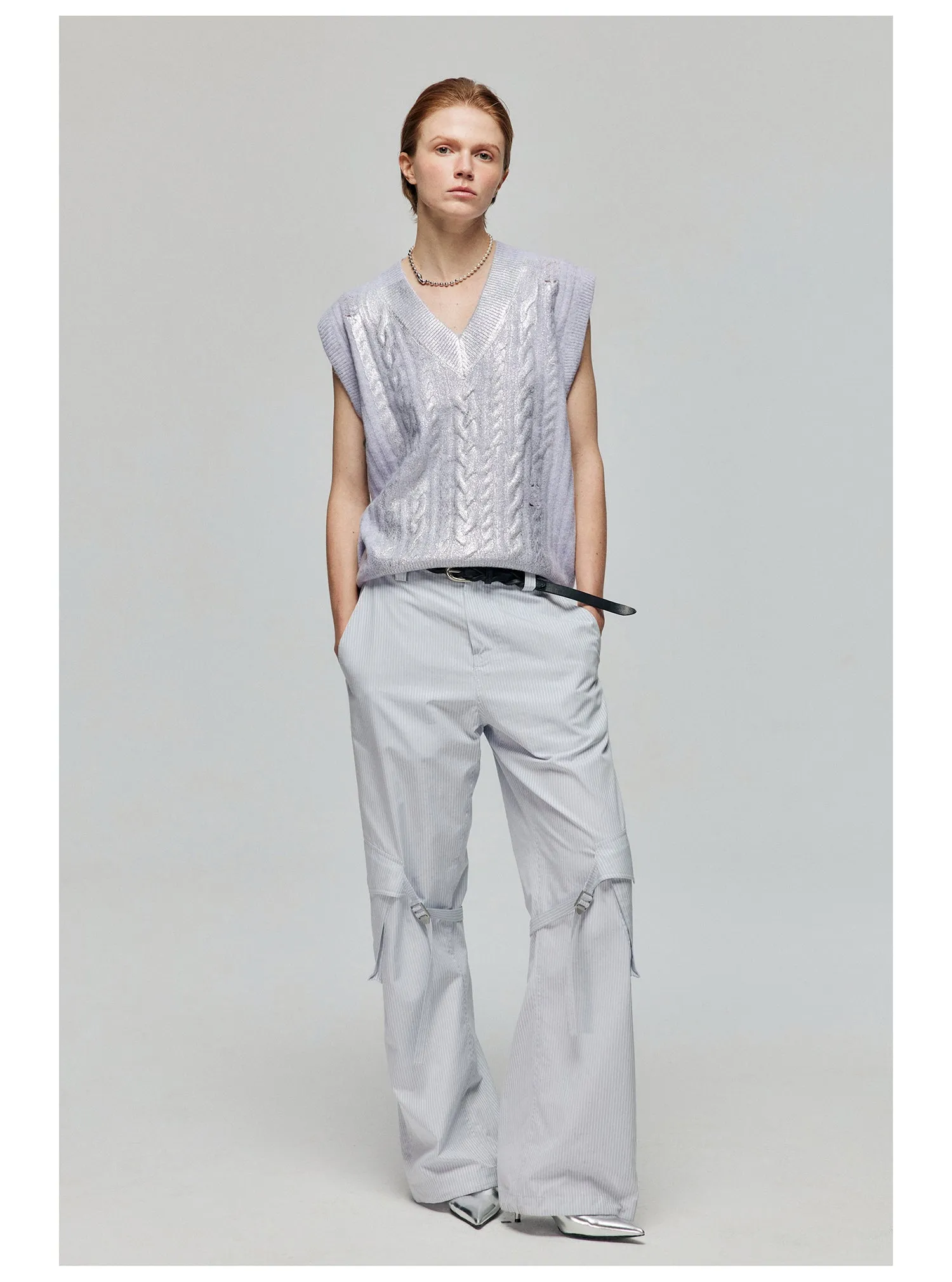 Polyester Strap Casual Pants