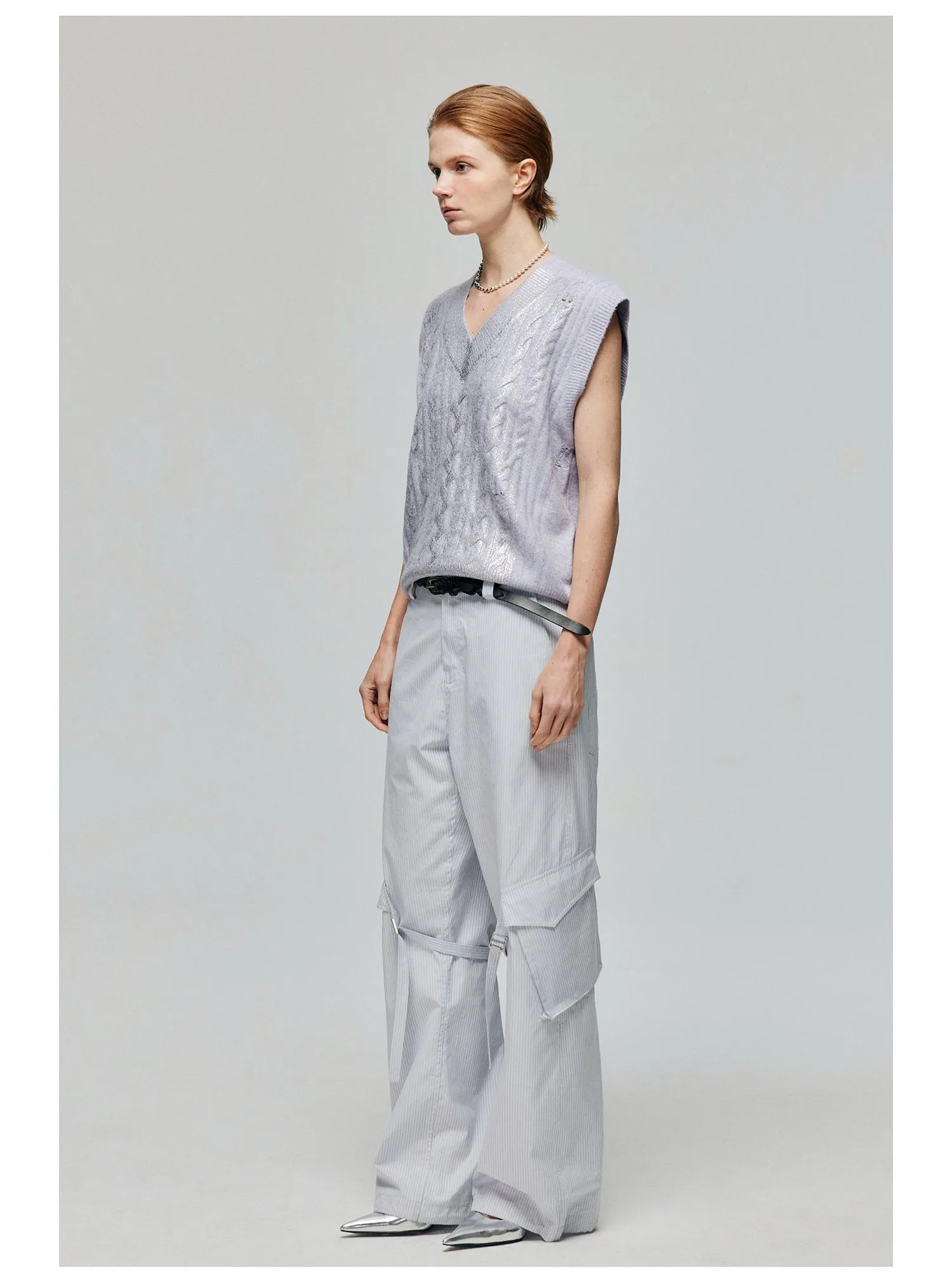Polyester Strap Casual Pants