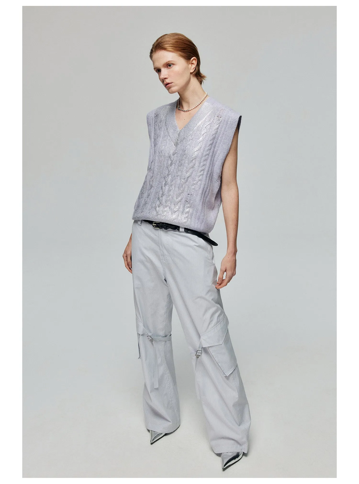 Polyester Strap Casual Pants