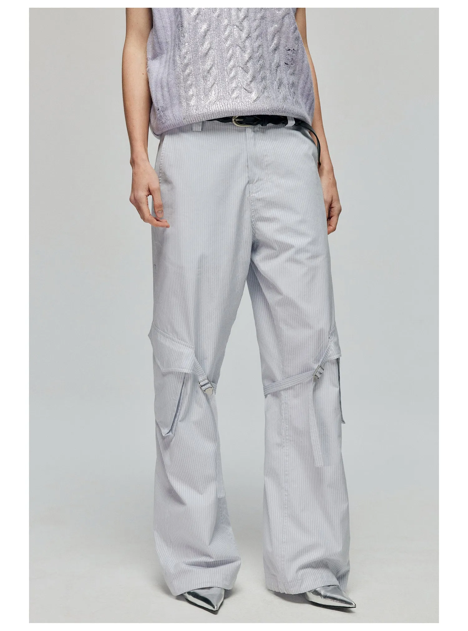 Polyester Strap Casual Pants