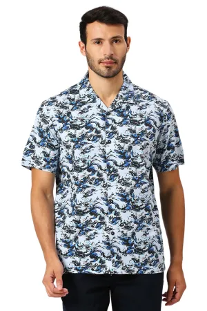 Relaxed Fit Cotton Digital Printed Halfsleeves Shirt