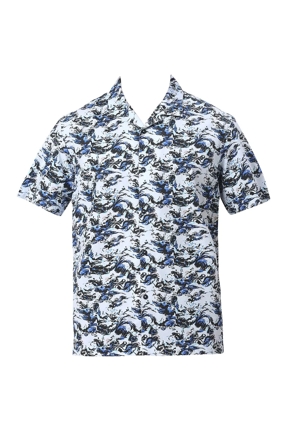 Relaxed Fit Cotton Digital Printed Halfsleeves Shirt